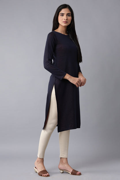 Navy Blue Winter Kurta