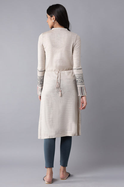 Beige Winter kurta