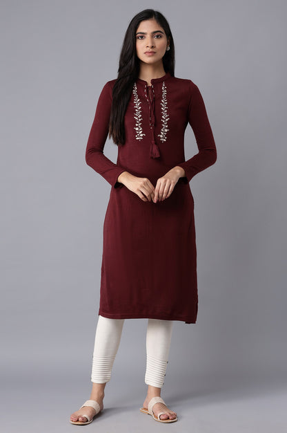 Purple Embroidered kurta