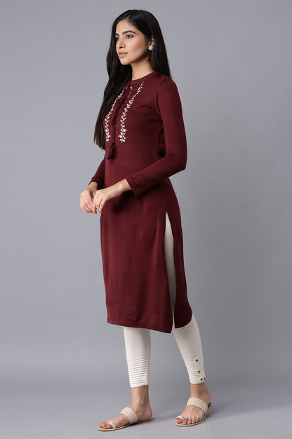 Purple Embroidered kurta