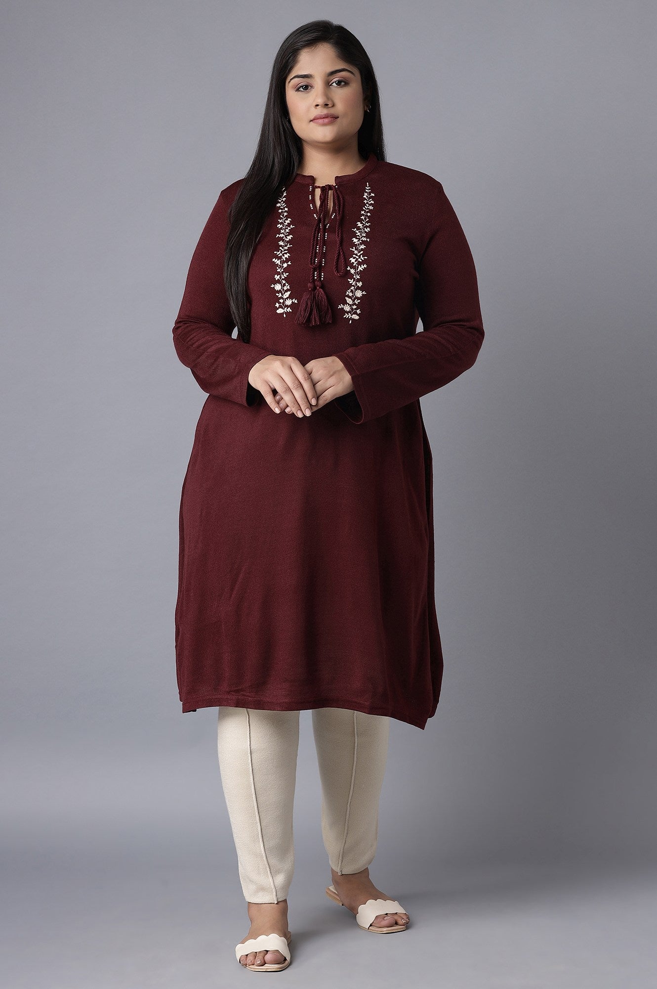 Purple Embroidered kurta