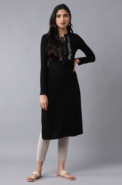 Black Embroidered kurta