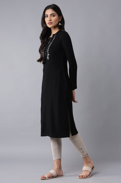 Black Embroidered kurta