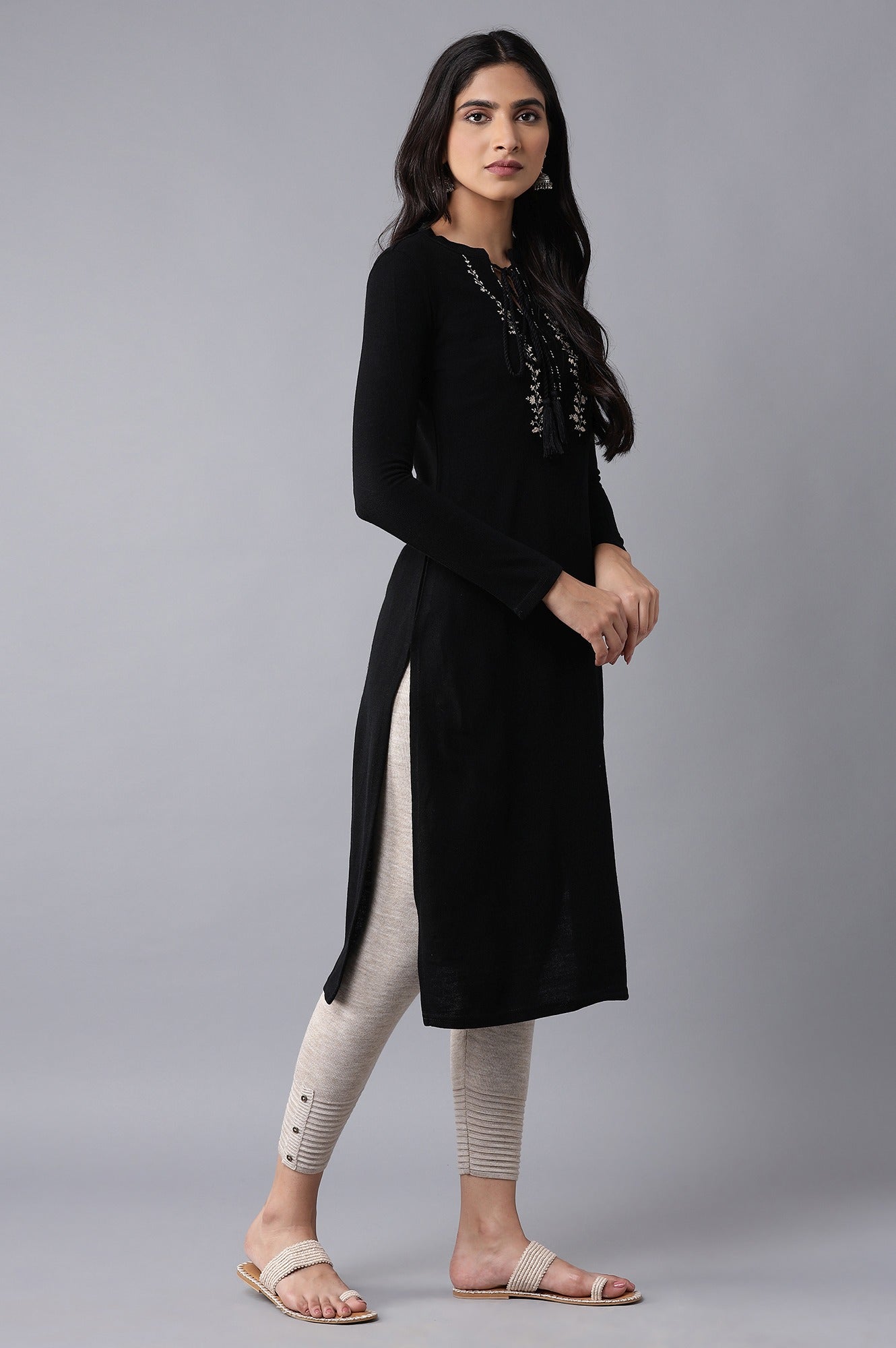 Black Embroidered kurta