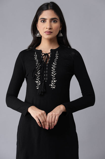 Black Embroidered kurta