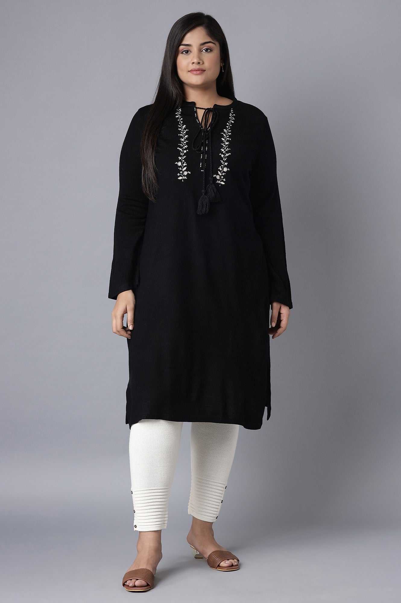 Black Embroidered kurta