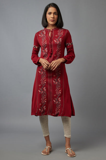 Red Dahlia Printed kurta