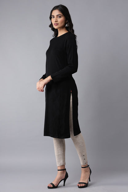 Black Slim Fit Winter Dress