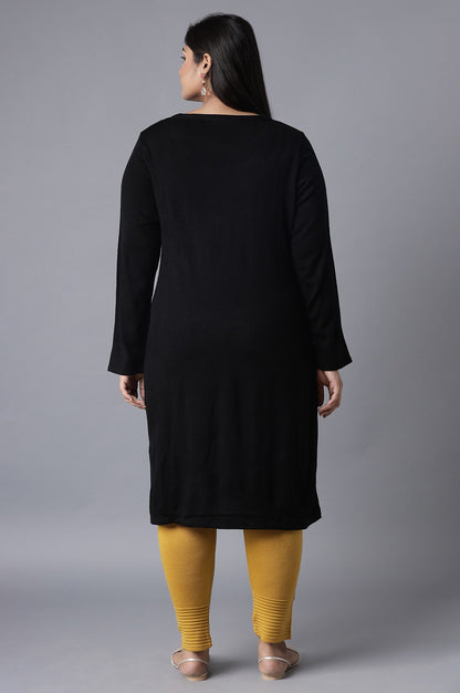 Black Slim Fit Winter Dress