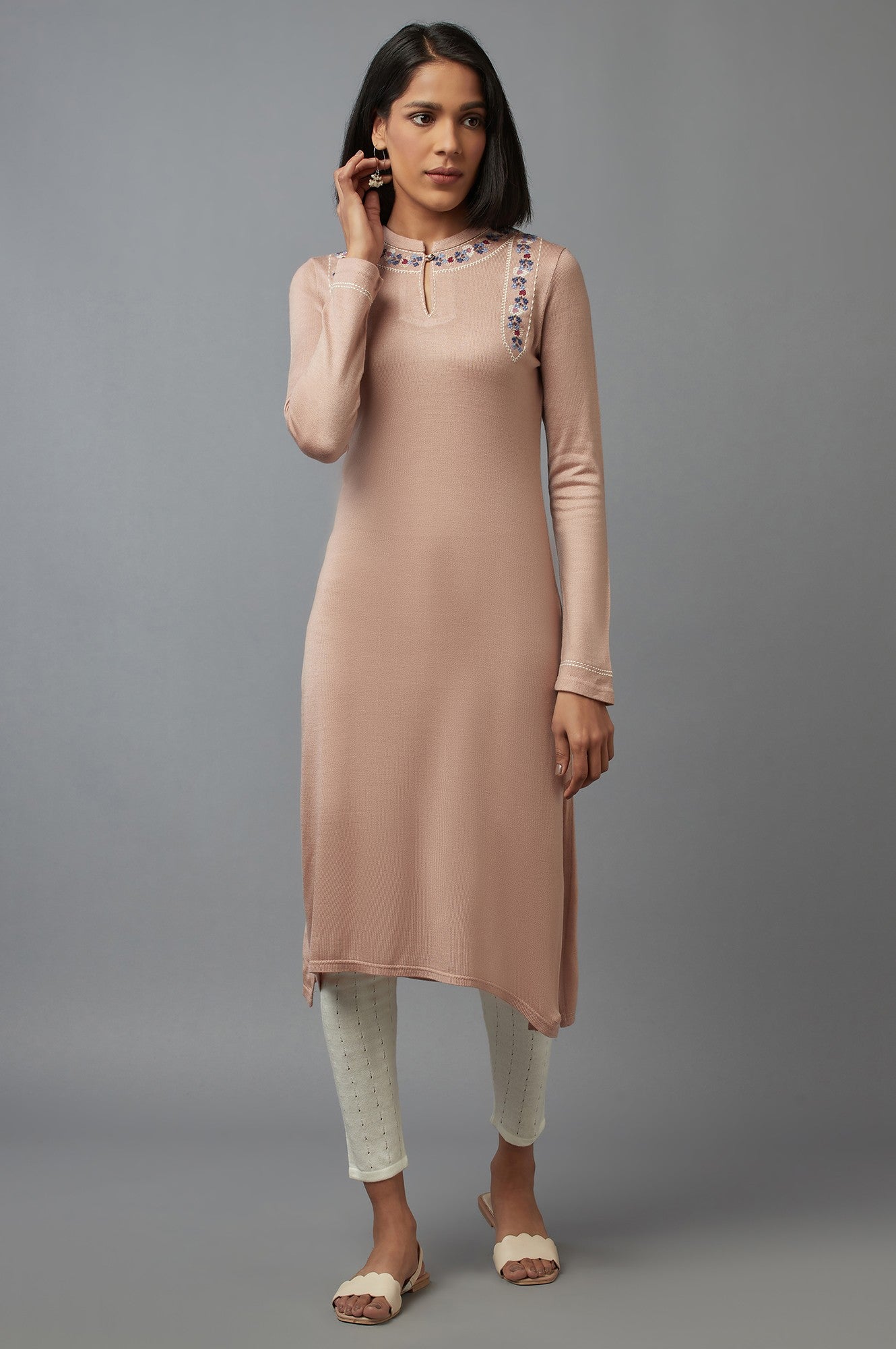 Blush Pink Embroidered kurta