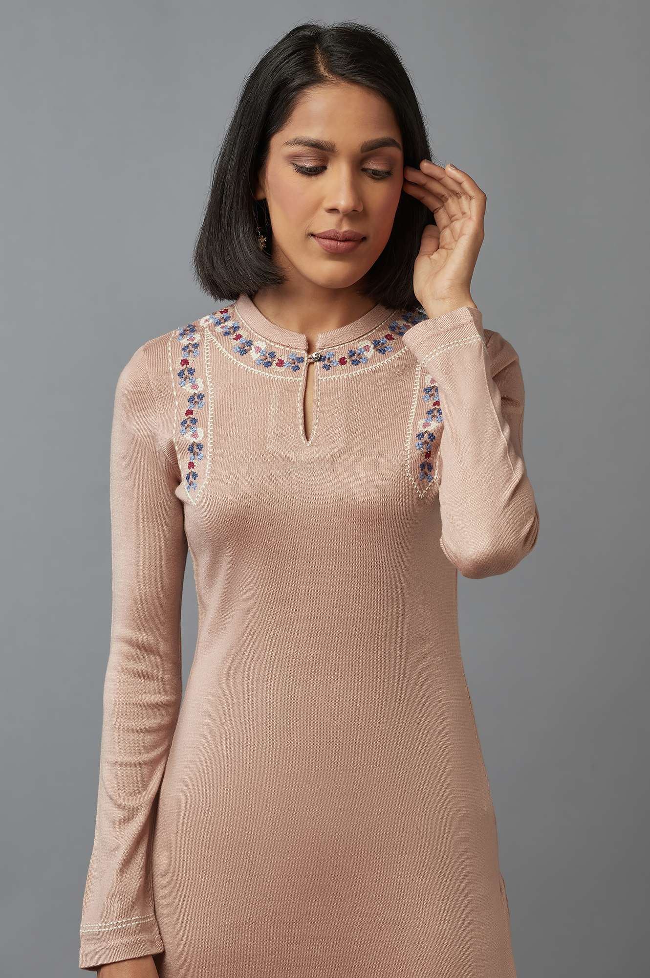 Blush Pink Embroidered kurta