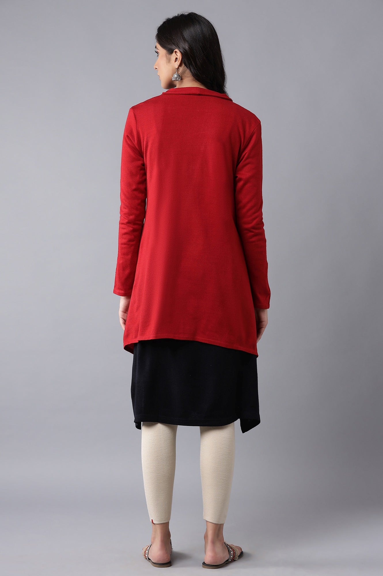 Red Soft Acrylic Cardigan