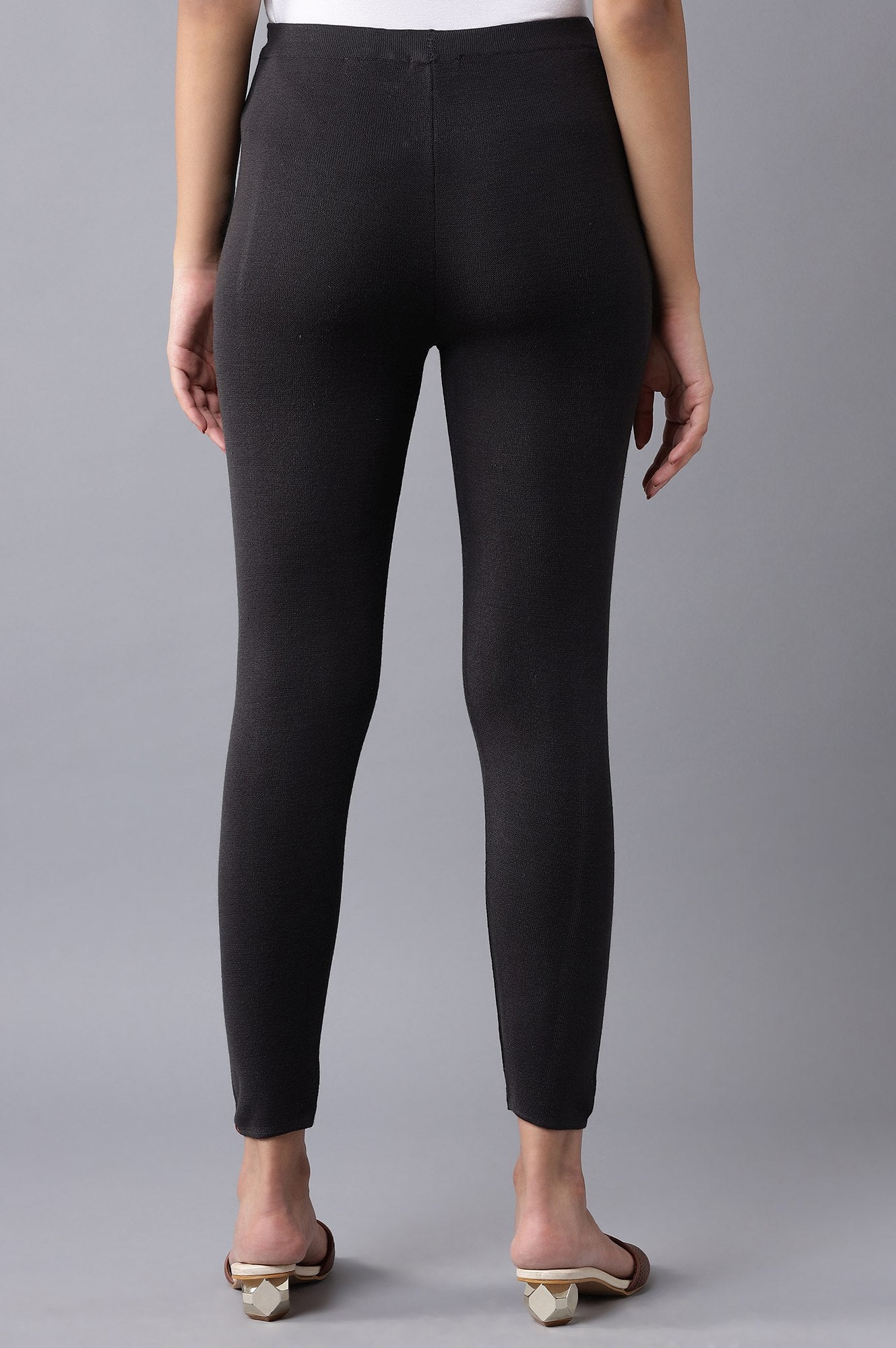 Buy Dark Grey Tights with Pintucks Online for Woman WforWoman