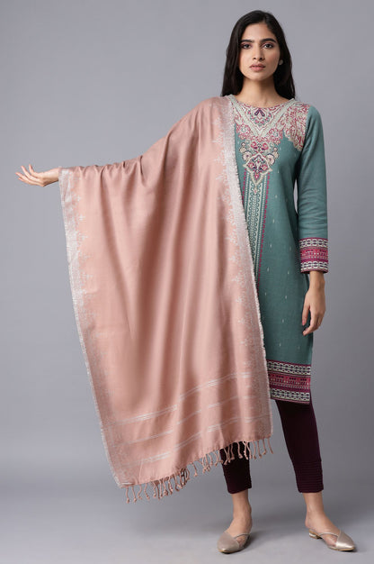 Light Pink Jacquard Shawl