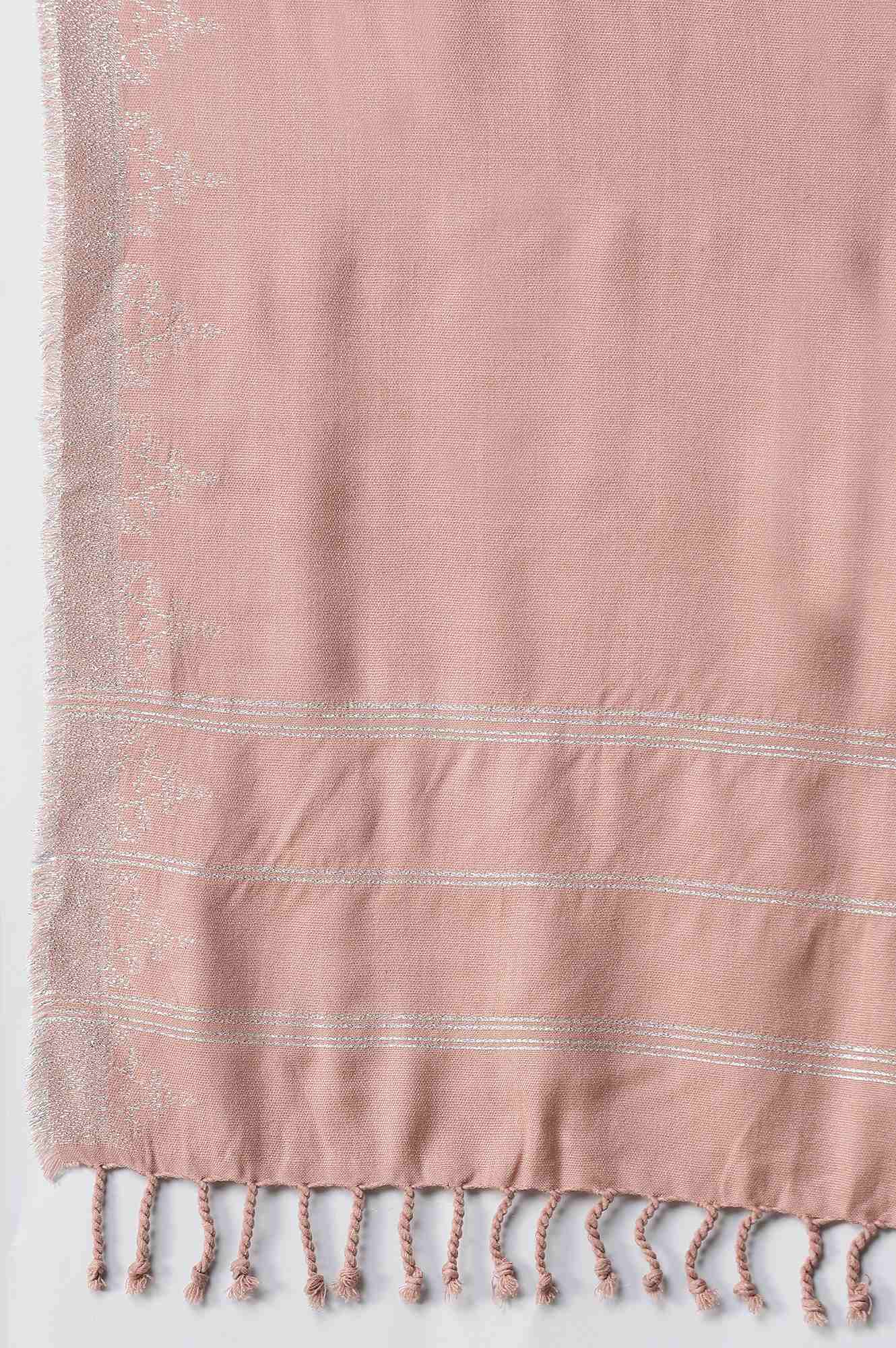 Light Pink Jacquard Shawl