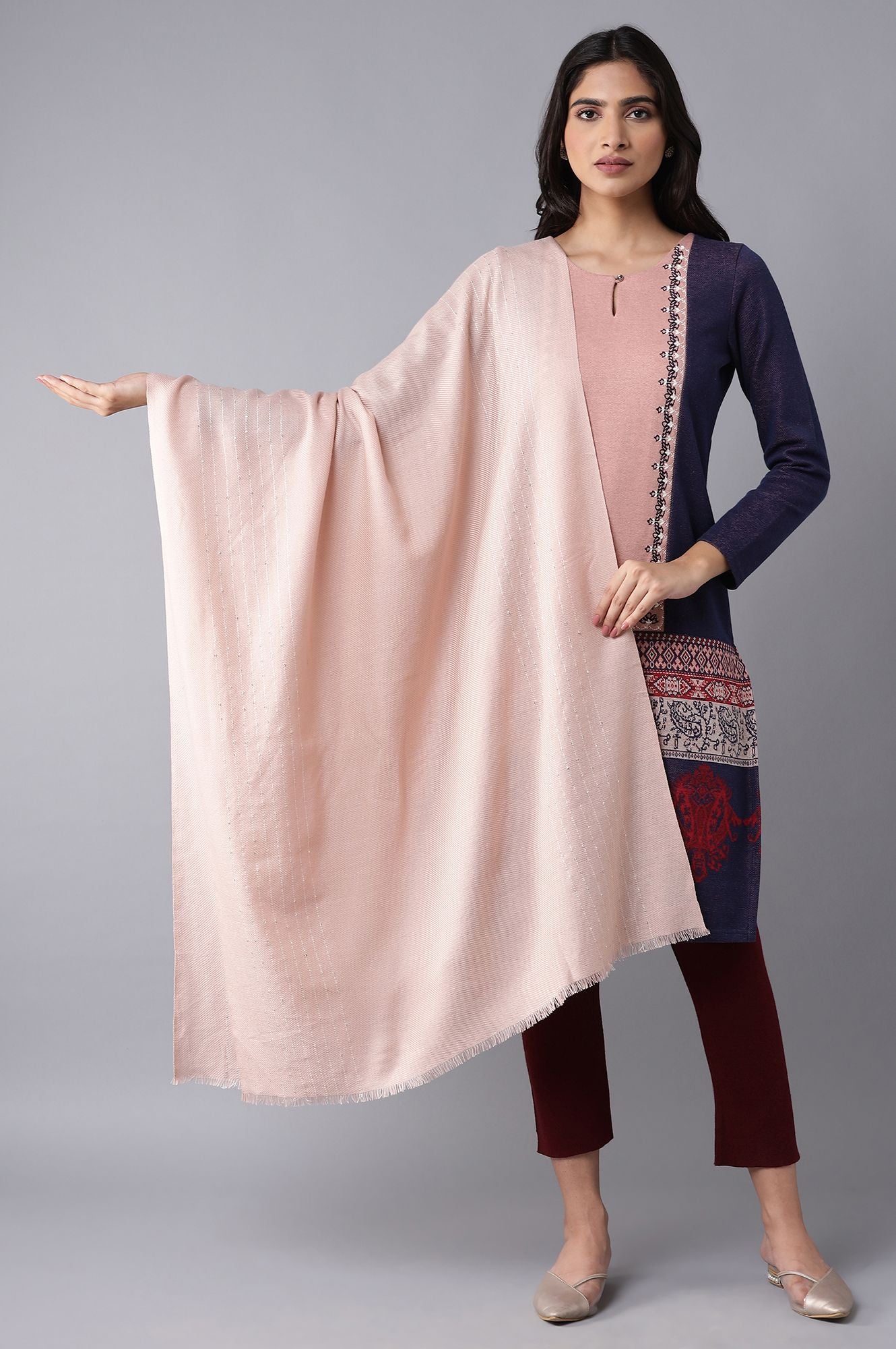 Pink Knitted Shawl