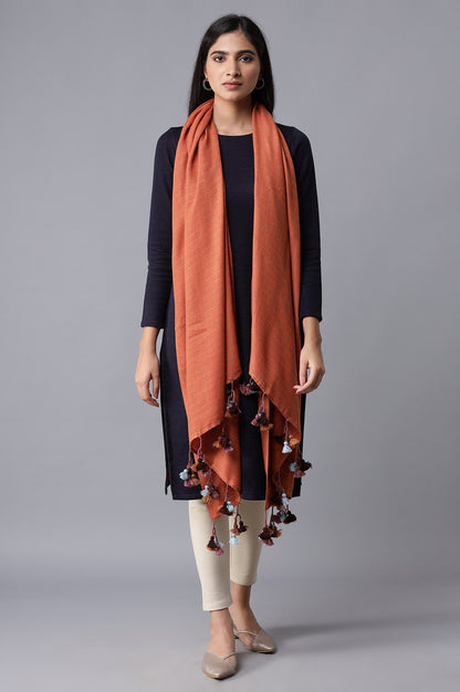 Orange Knitted Shawl