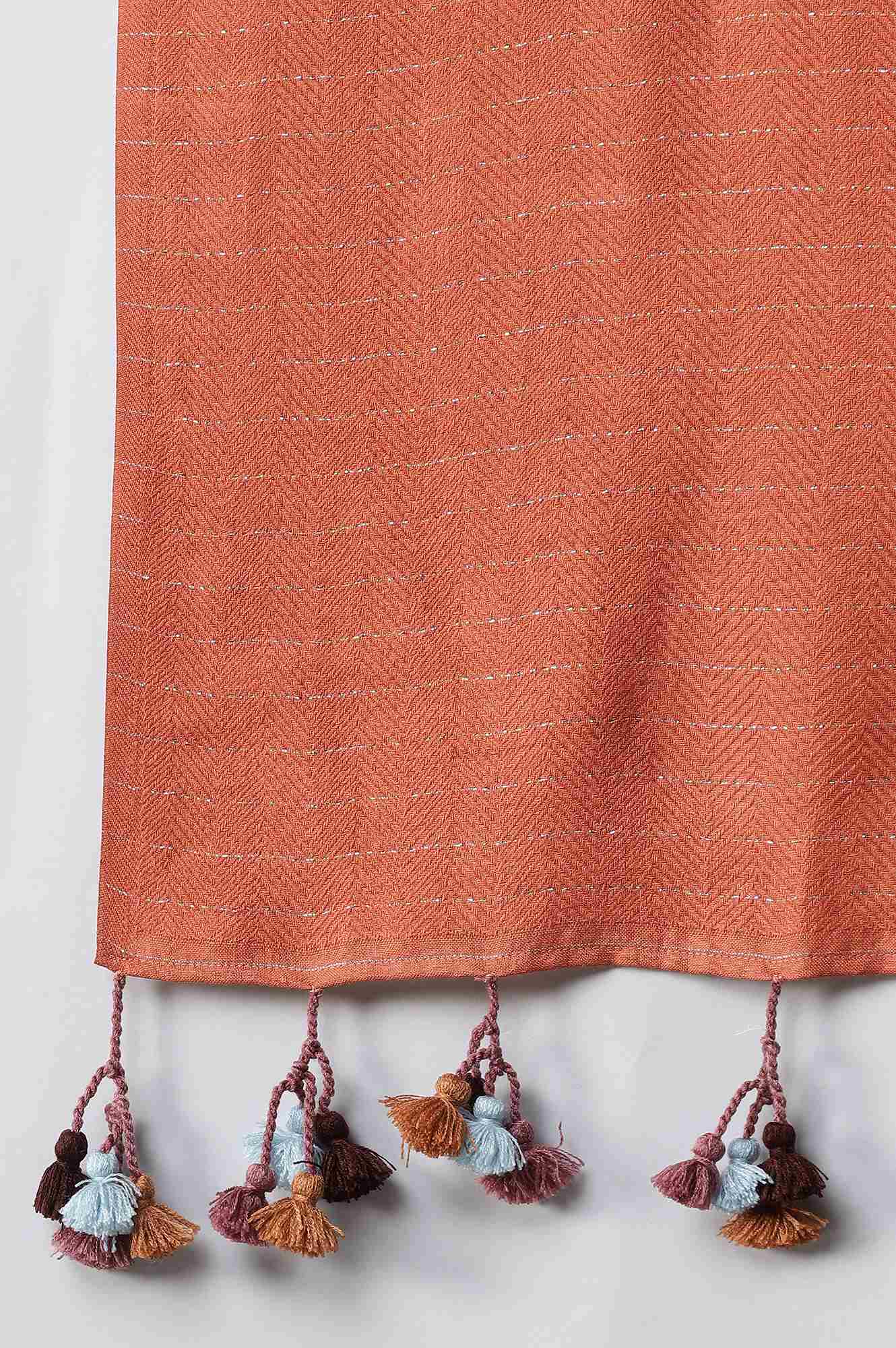 Orange Knitted Shawl