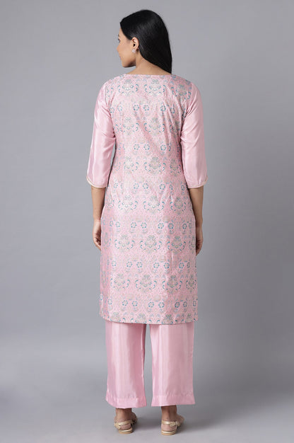 Sweet Pink kurta-Culottes Set