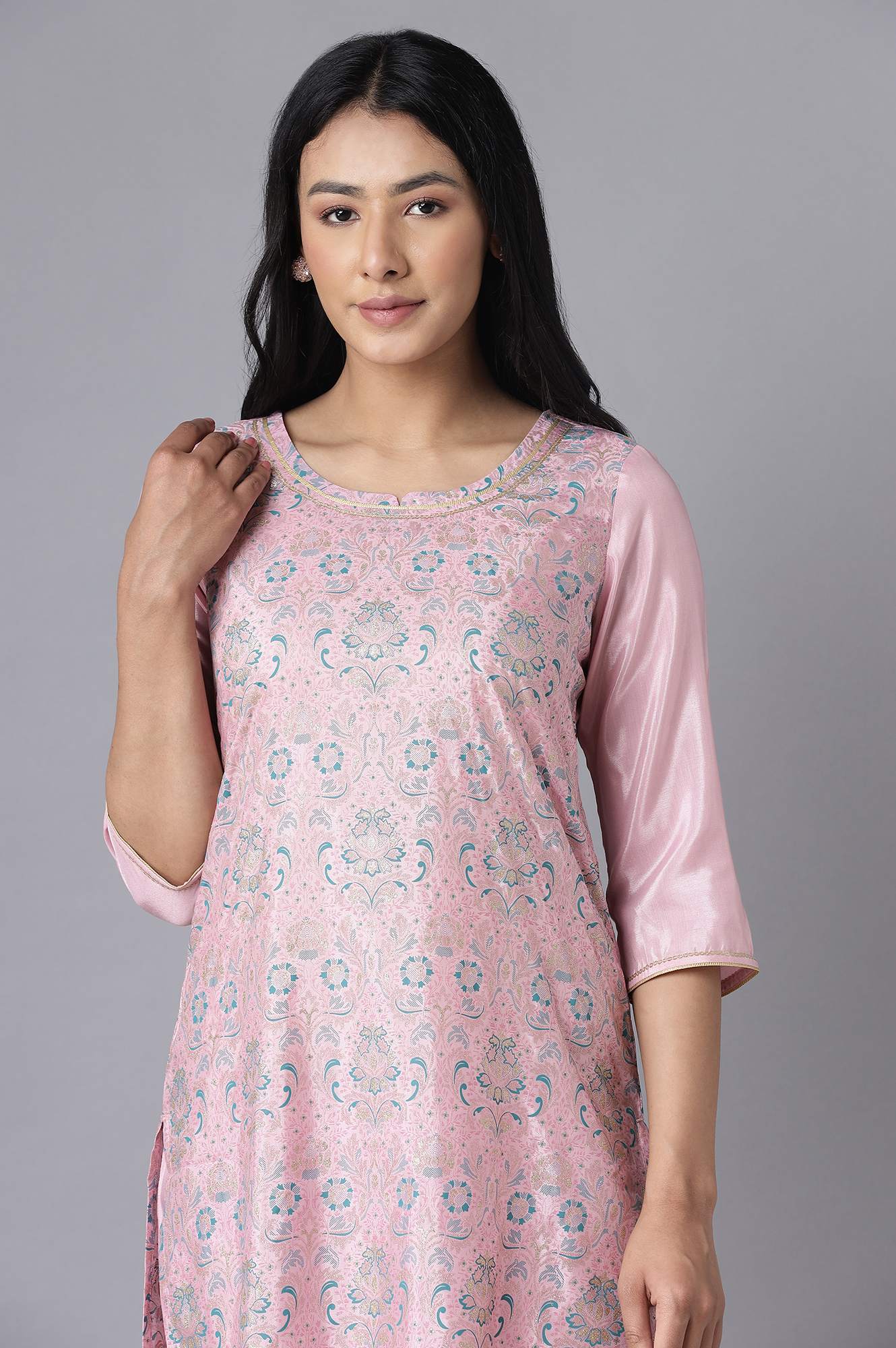 Sweet Pink kurta-Culottes Set