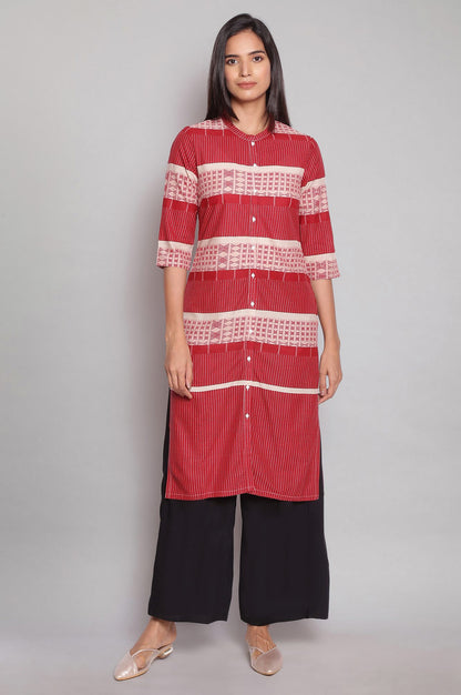 Maroon Printed Shirt kurta