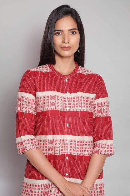 Maroon Printed Shirt kurta