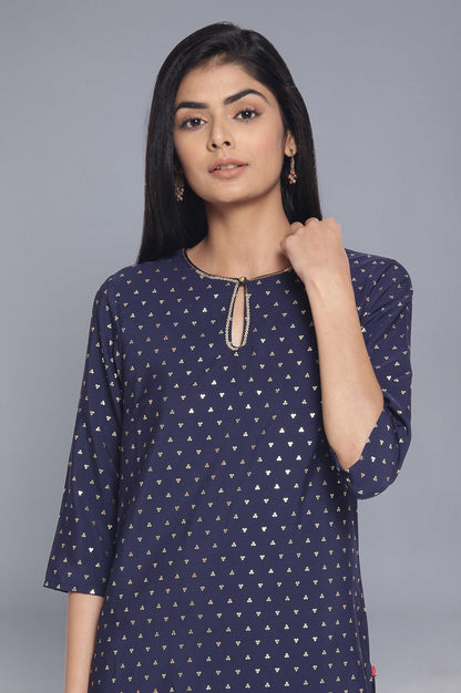 Navy Light Festive kurta - wforwoman