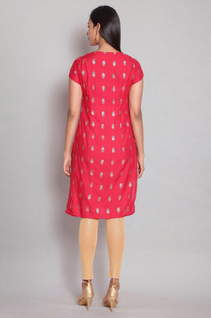 Fuchsia Pink Print kurta - wforwoman