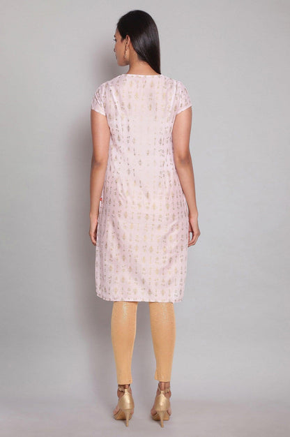 Light Pink Floral Print kurta - wforwoman