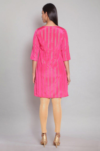 Fuchsia Pink Striped Straight kurta - wforwoman