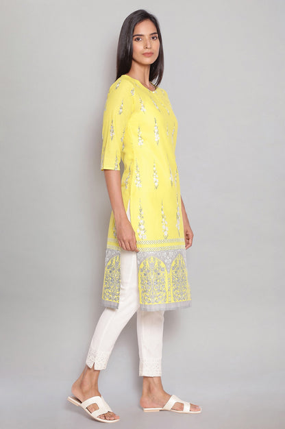 Yellow Floral Print kurta