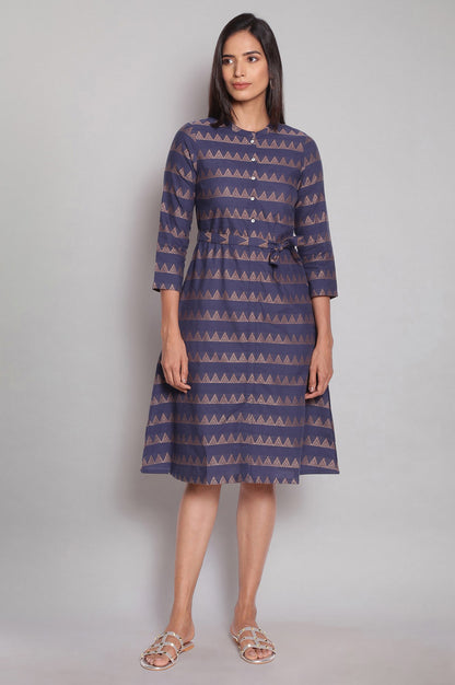 Navy A-line Shirt Dress