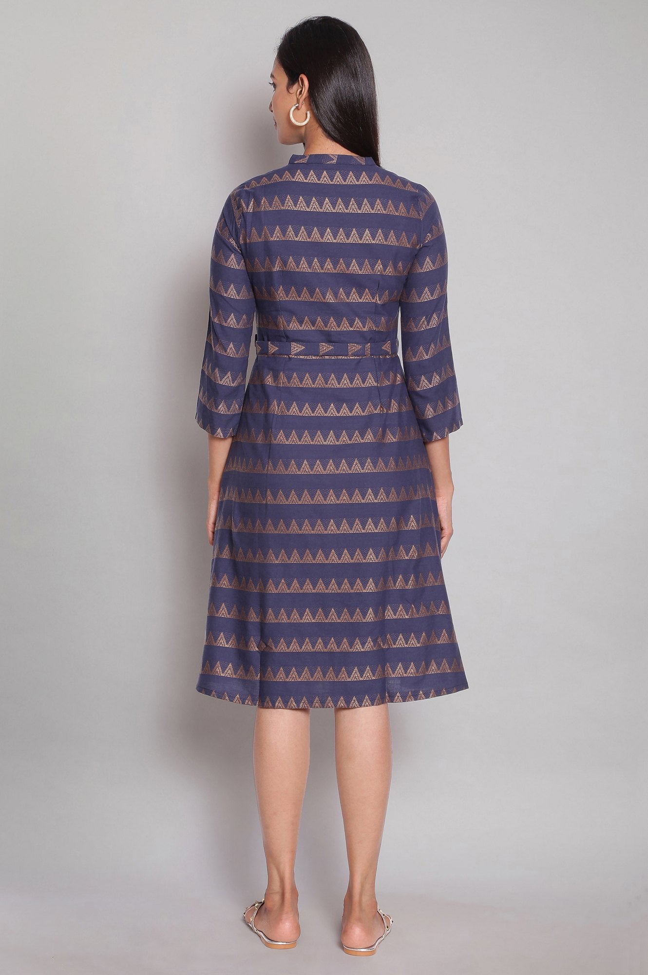 Navy A-line Shirt Dress