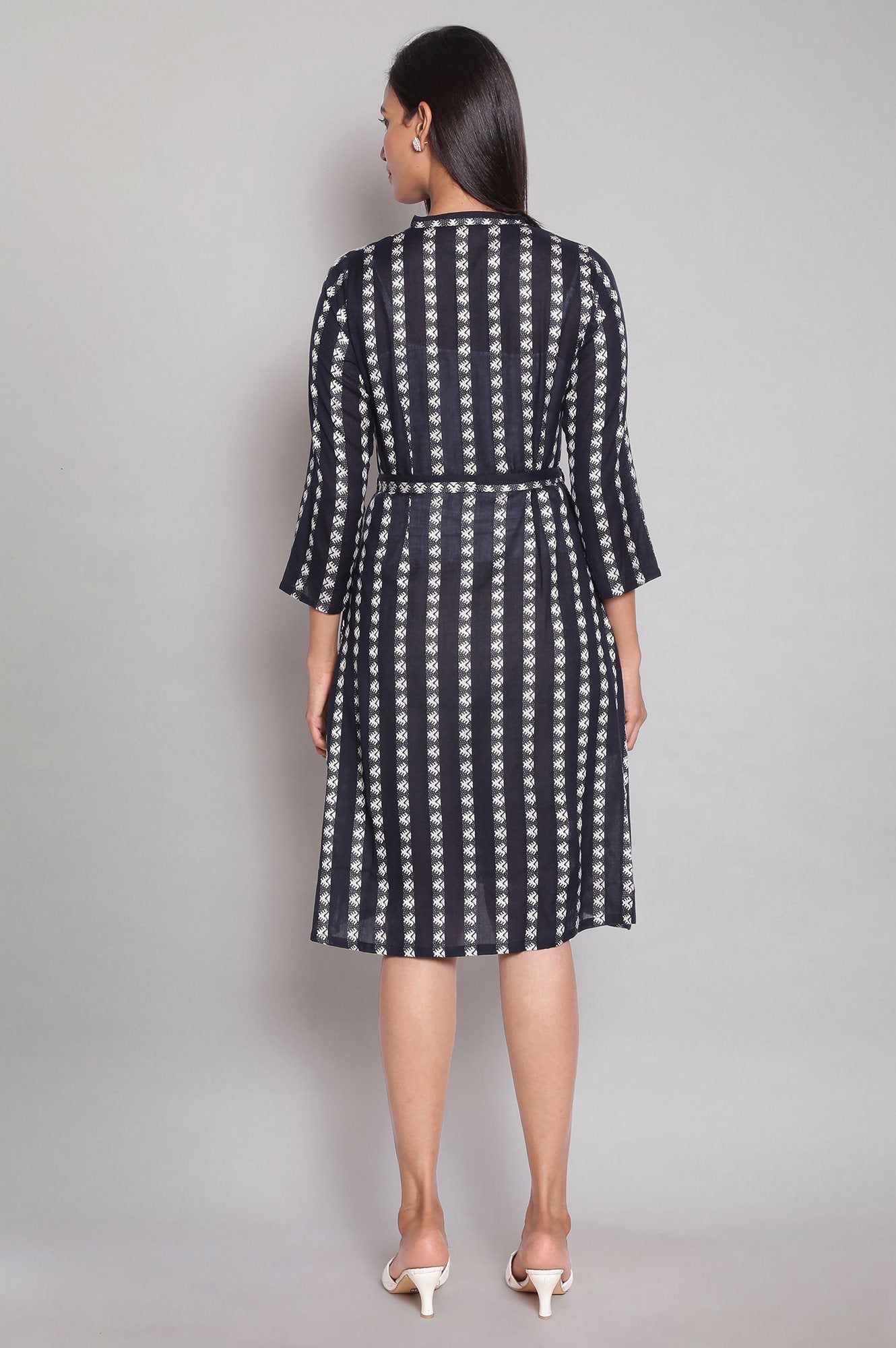 Navy A-line Shirt Dress