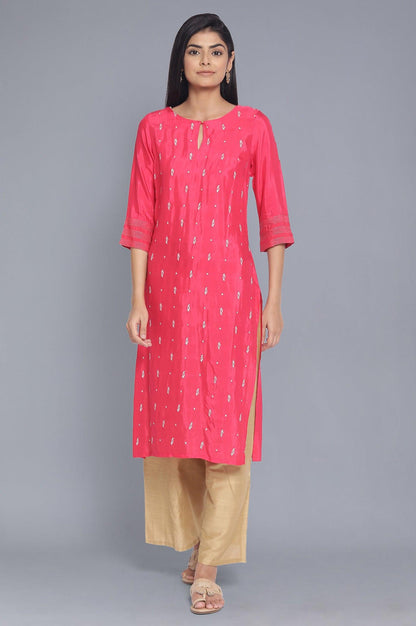 Fuchsia Pink Festive kurta - wforwoman