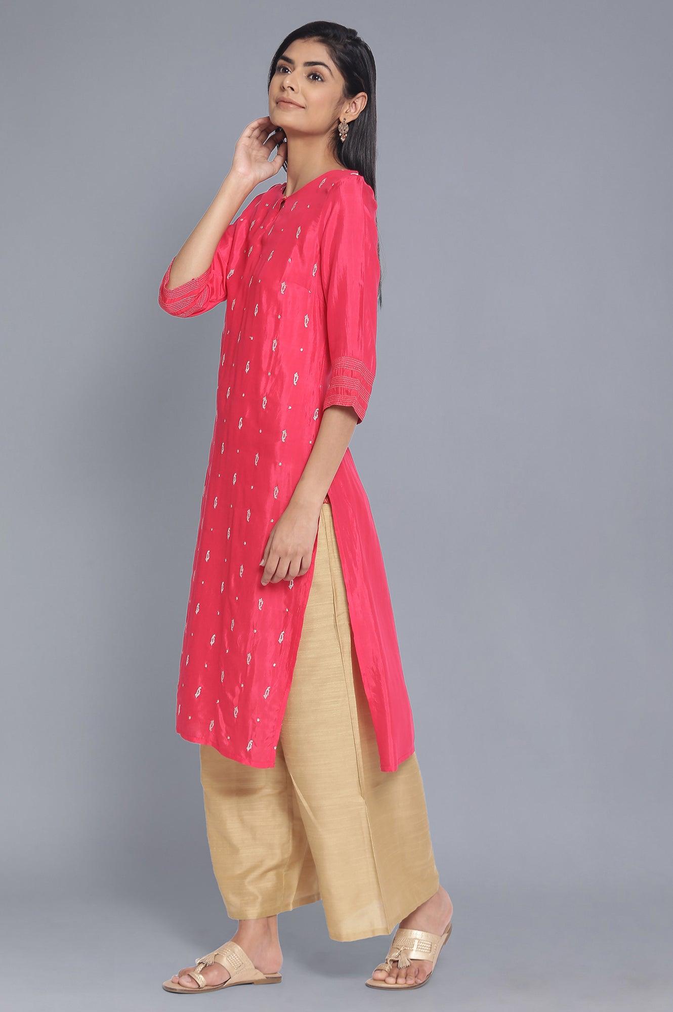 Fuchsia Pink Festive kurta - wforwoman