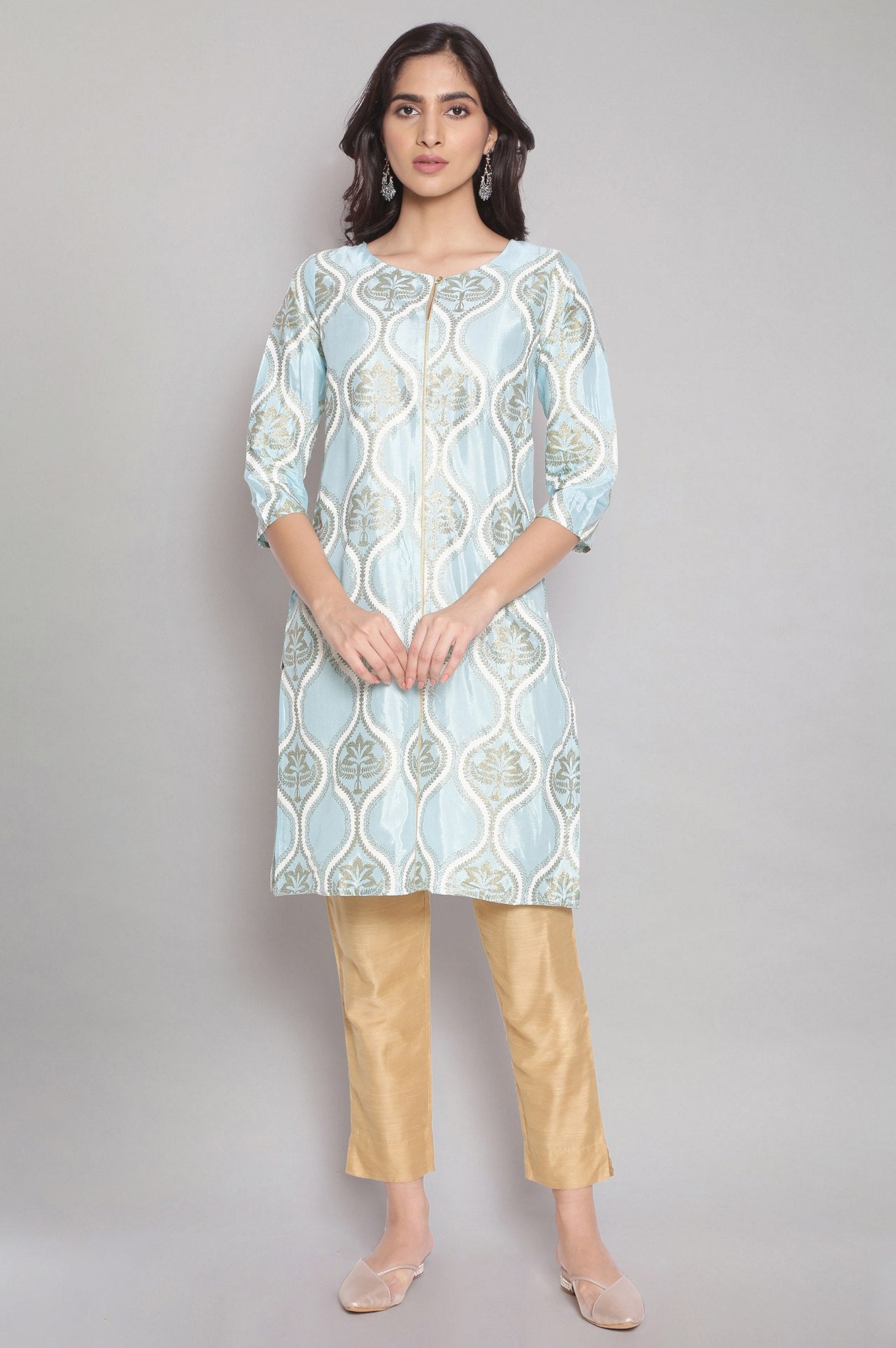 Light Blue Printed kurta