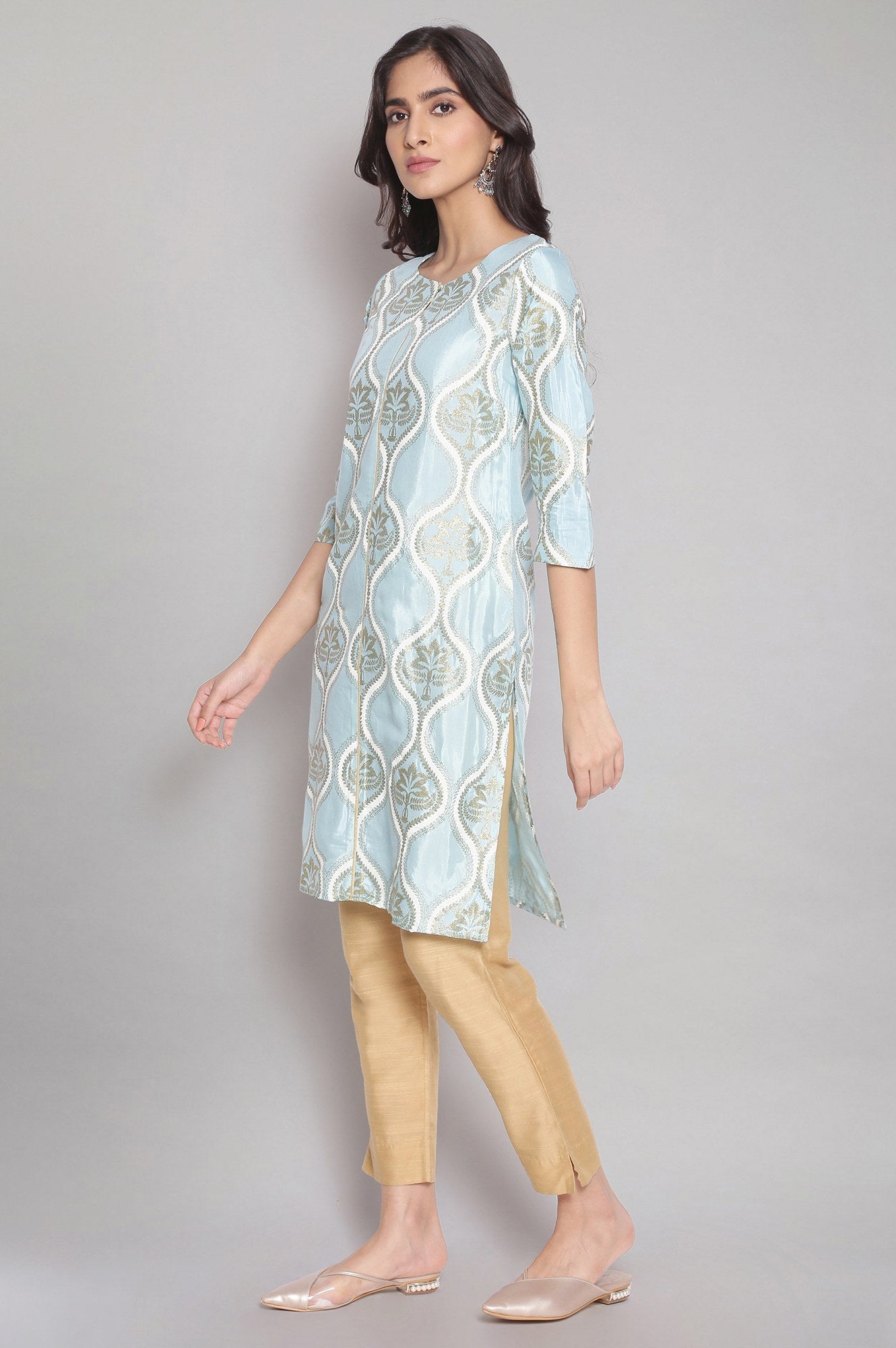 Light Blue Printed kurta