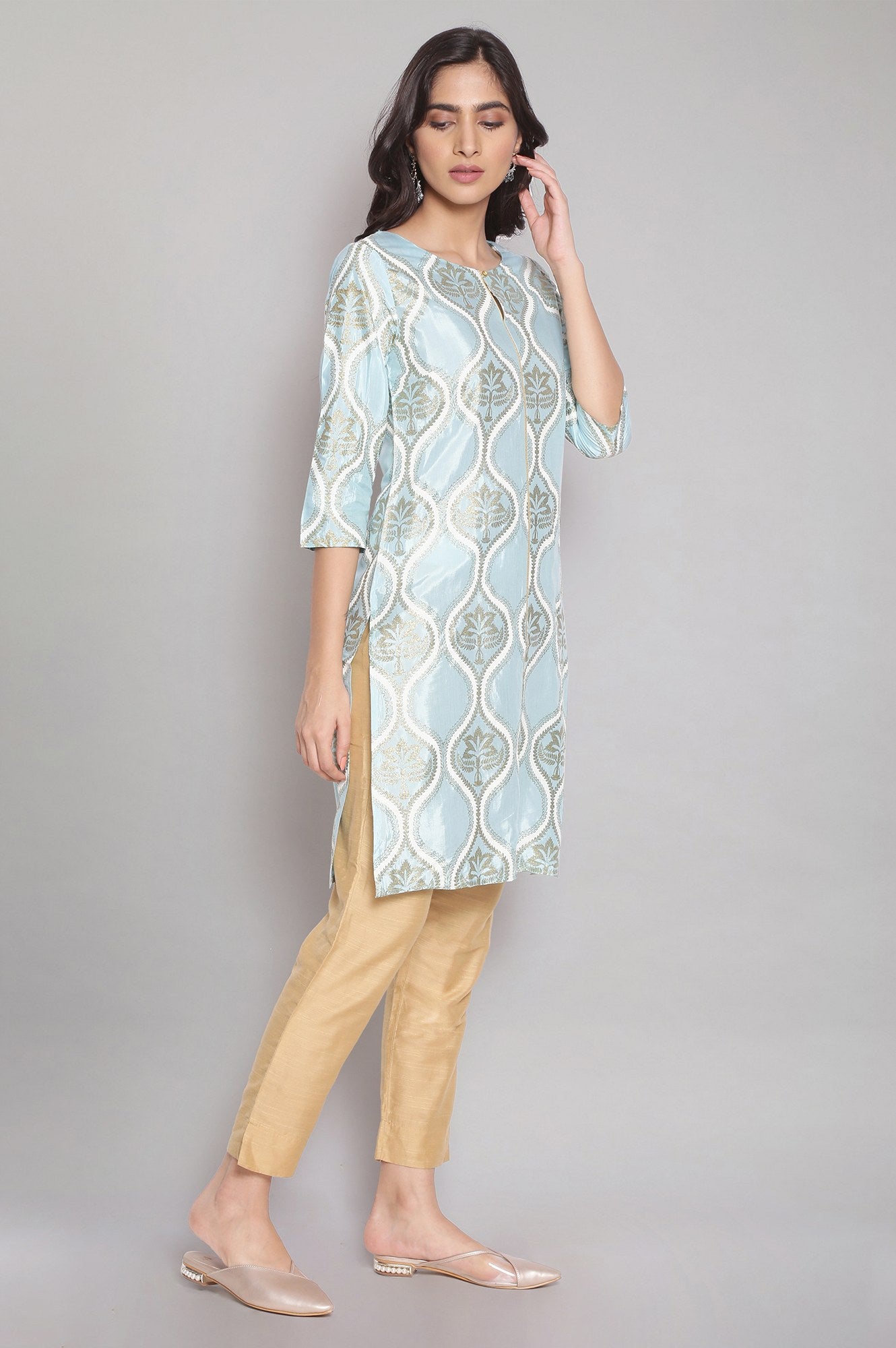 Light Blue Printed kurta