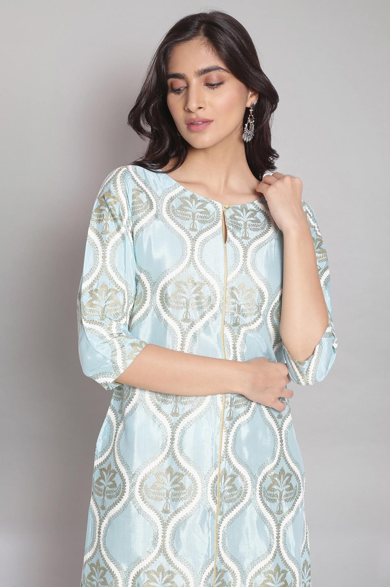 Light Blue Printed kurta