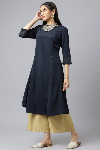 Blue Sequin Light Festive kurta