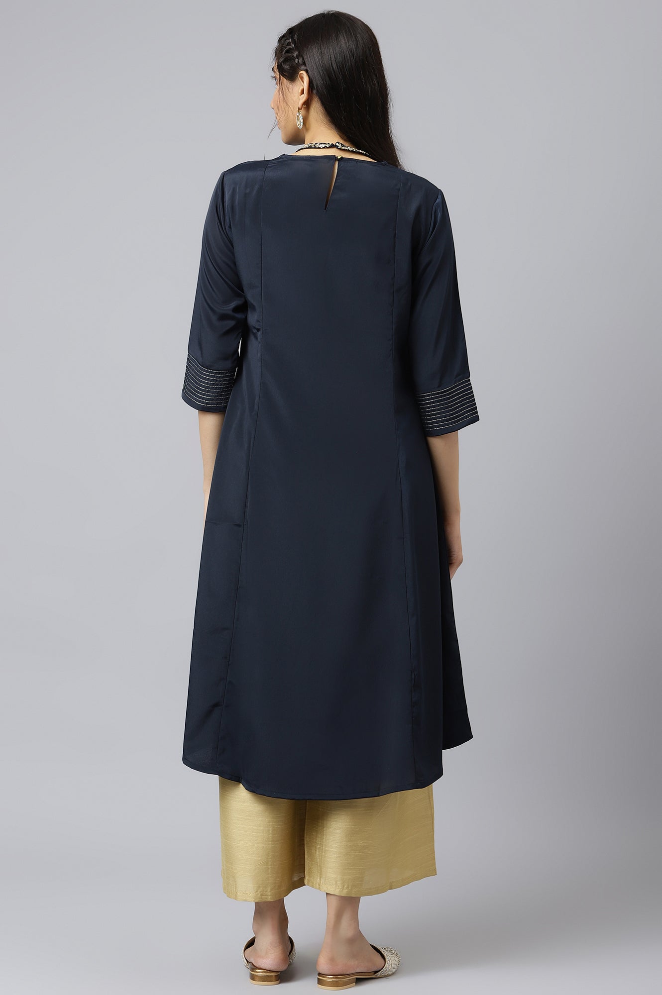 Blue Sequin Light Festive kurta