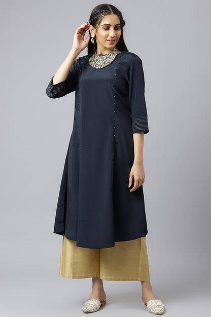 Blue Sequin Light Festive kurta