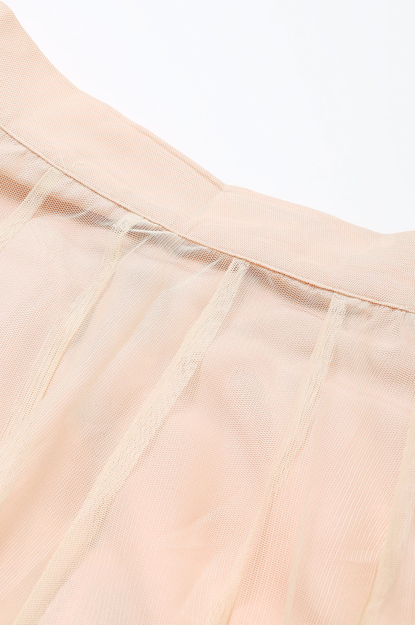 Blush Pink Mesh Flared Skirt