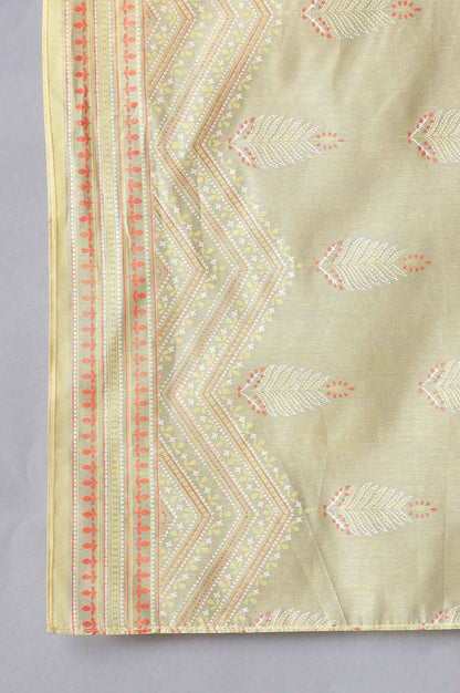 Yellow Printed kurta Orange Trousers and Dupatta Set