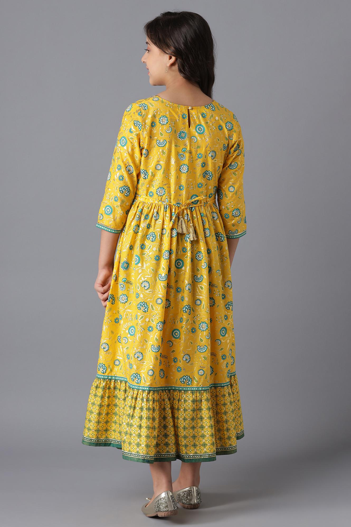 Yellow Cotton Girls Dress