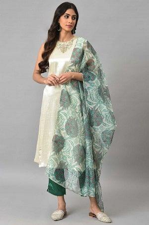 Buy Ecru Sleeveless Ethnic kurta Set 7999 W for woman – wforwoman