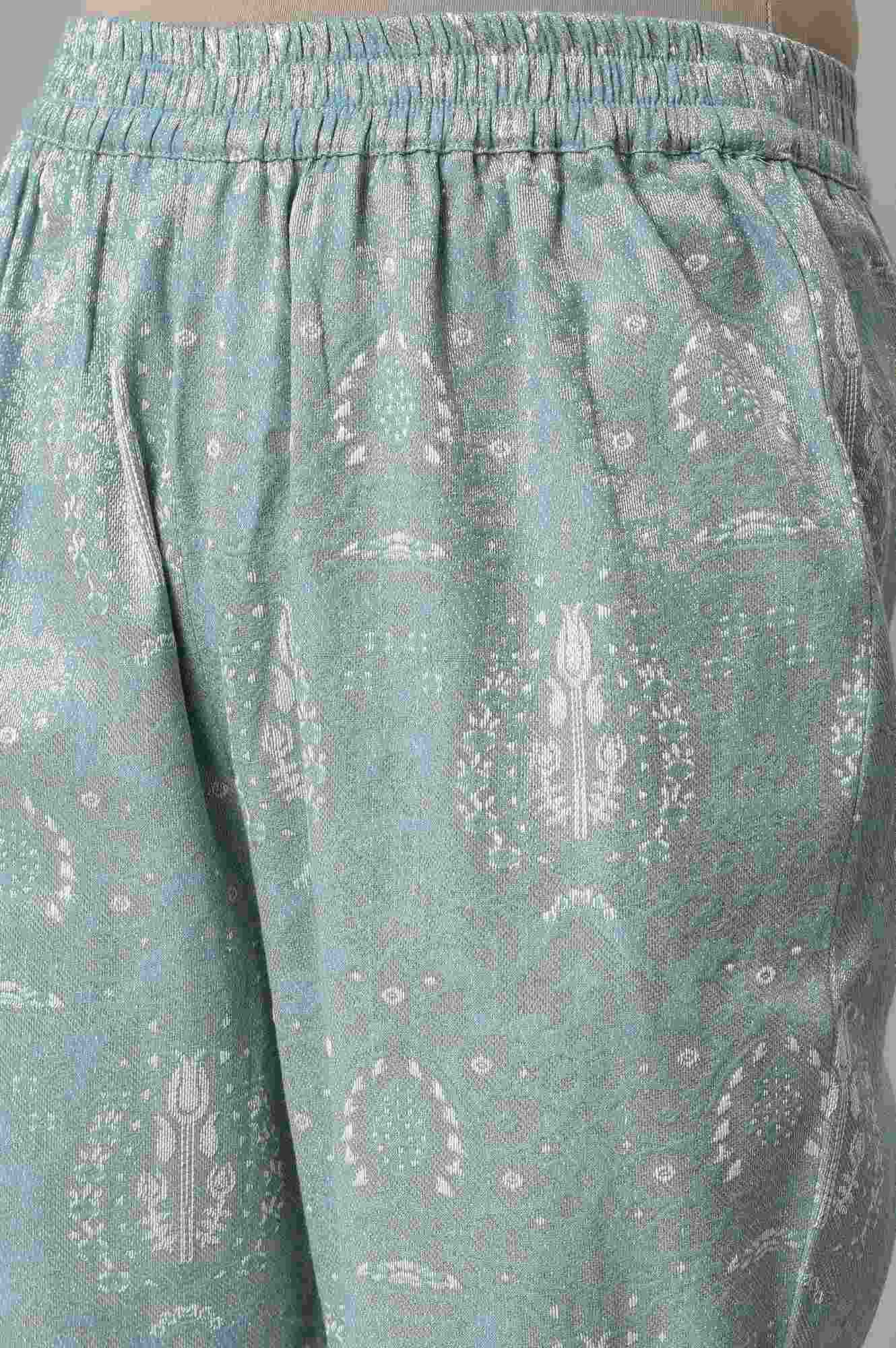 Light Blue Jacquard kurta And Pants Co-Ord Set