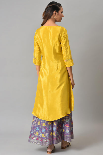 Mellow Yellow Embroidered A-Line kurta