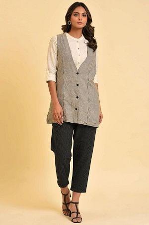 Grey Yarn Dyed Jacket - wforwoman